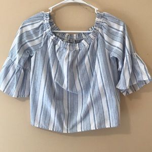 Off the shoulder striped top